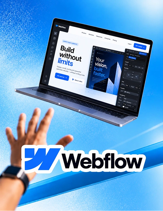 A Figma design converted to Webflow by Web{X} Studio