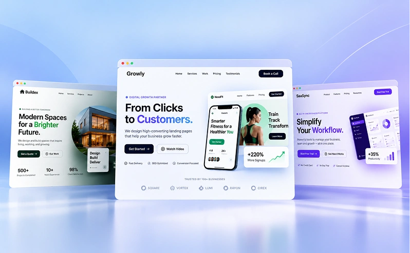 A high-converting landing page designed by Web{X} Studio