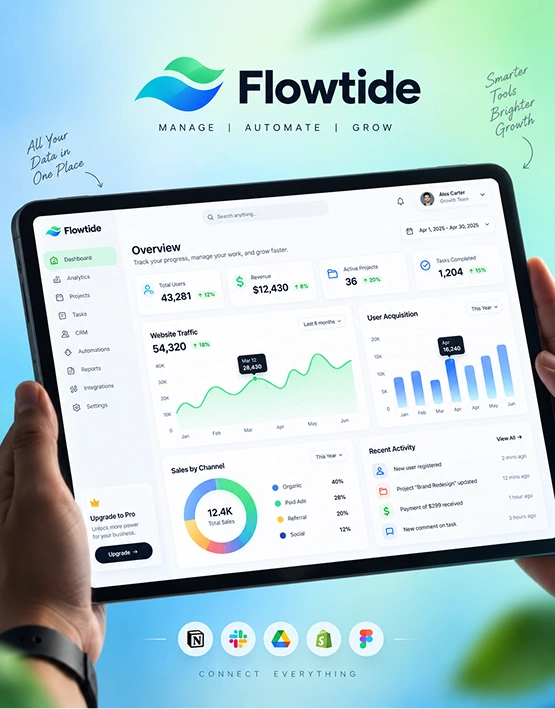 A SaaS product dashboard designed and built by Web{X} Studio