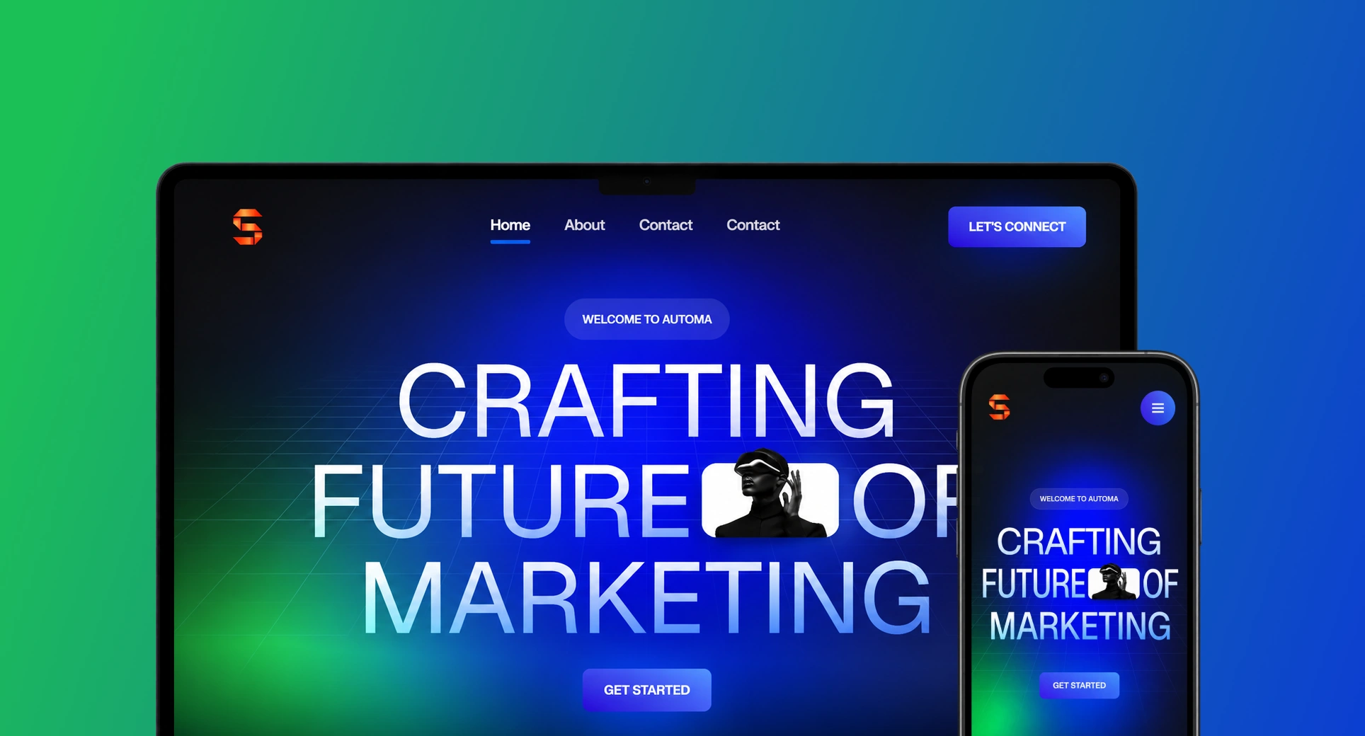 Automa marketing agency landing page by Web{X} Studio