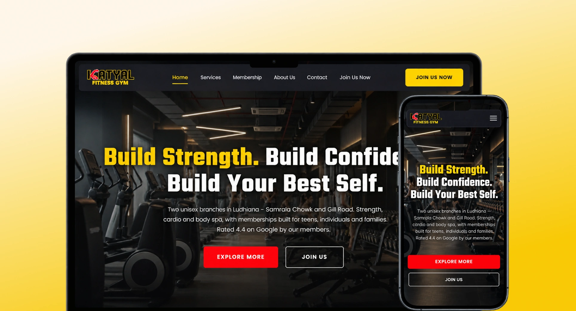 Katyal Fitness Gym website by Web{X} Studio