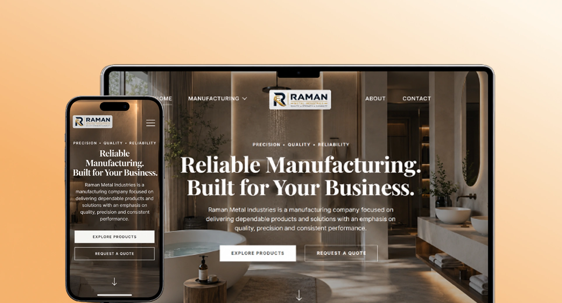 Raman Metal Industries manufacturing website by Web{X} Studio